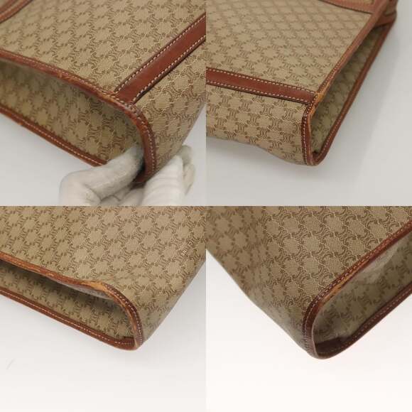 CELINE Macadam Canvas Tote Bag Beige Gold - Picture 10 of 13